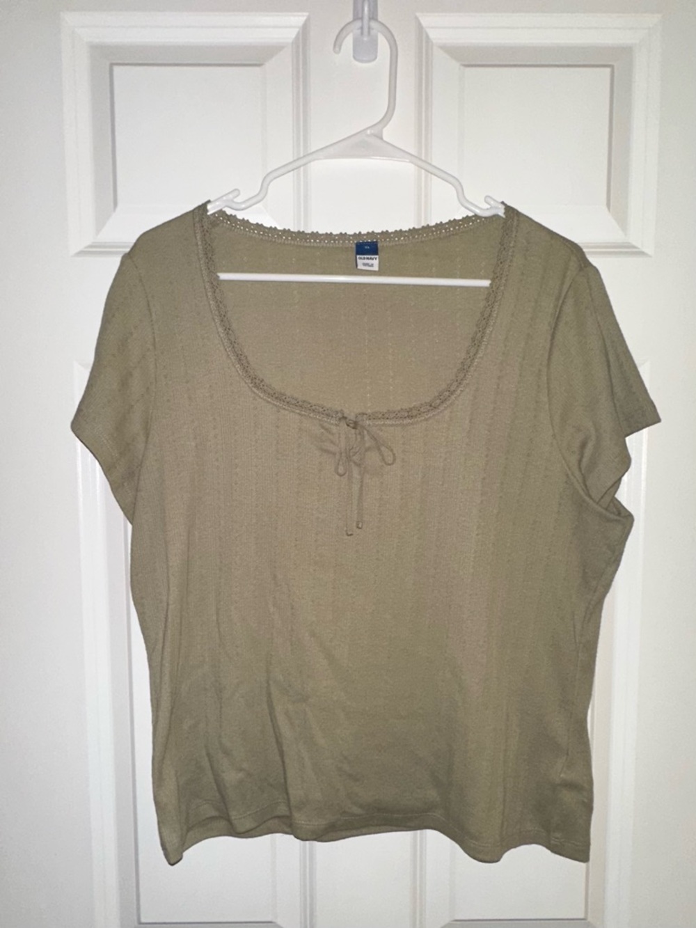 Old Navy Olive Scoop Neck Tee with Tie